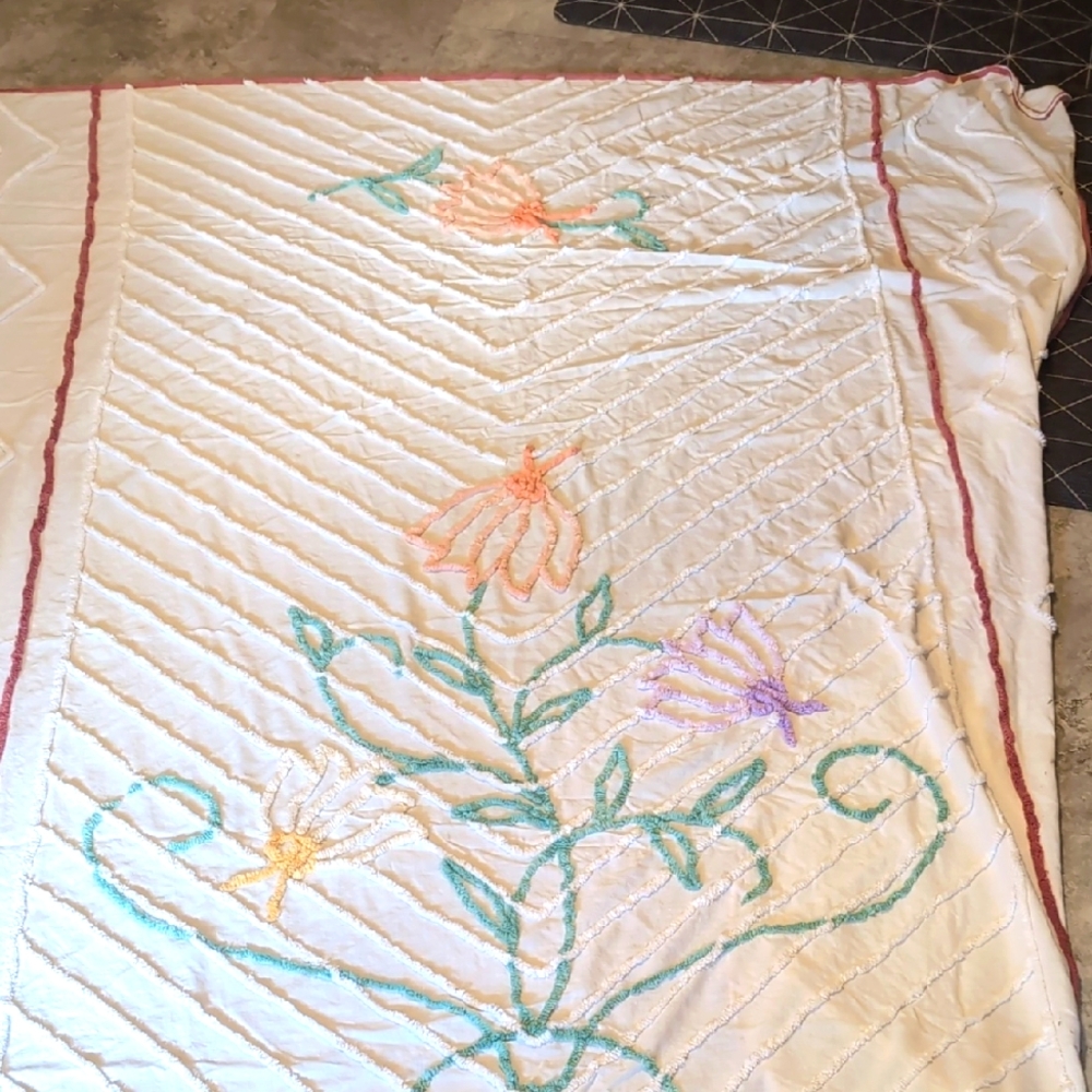 Floral Cotton Bed Topper With Chaniell Designs - Damaged